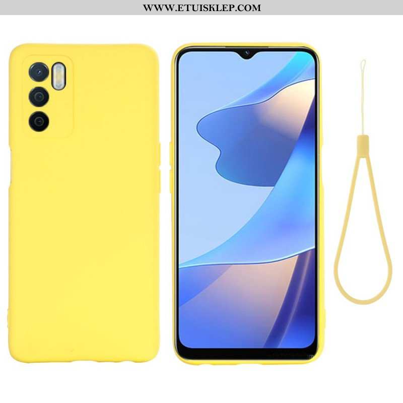 Etui do Oppo A16 / A16s Płynny Silikon Ze Smyczą